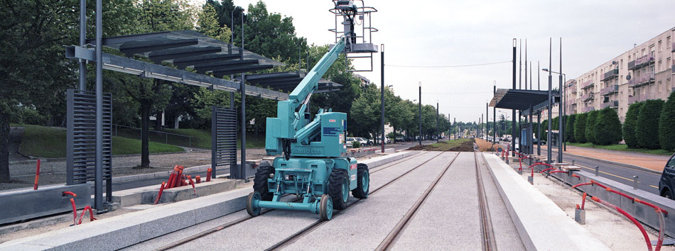Jeudi 12 juin 2008, le chantier du futur tramway, bd Ambroise-Croizat, à Vénissieux.