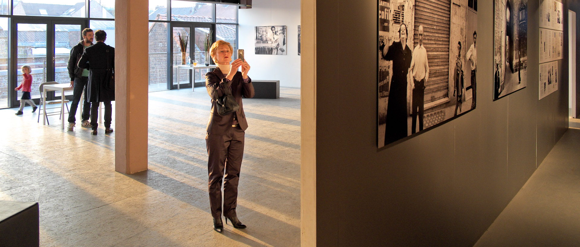 Vernissage de l'exposition des photos de William Klein, avec le photographe et Martine Aubry, Maison de la Photographie, à Lille.