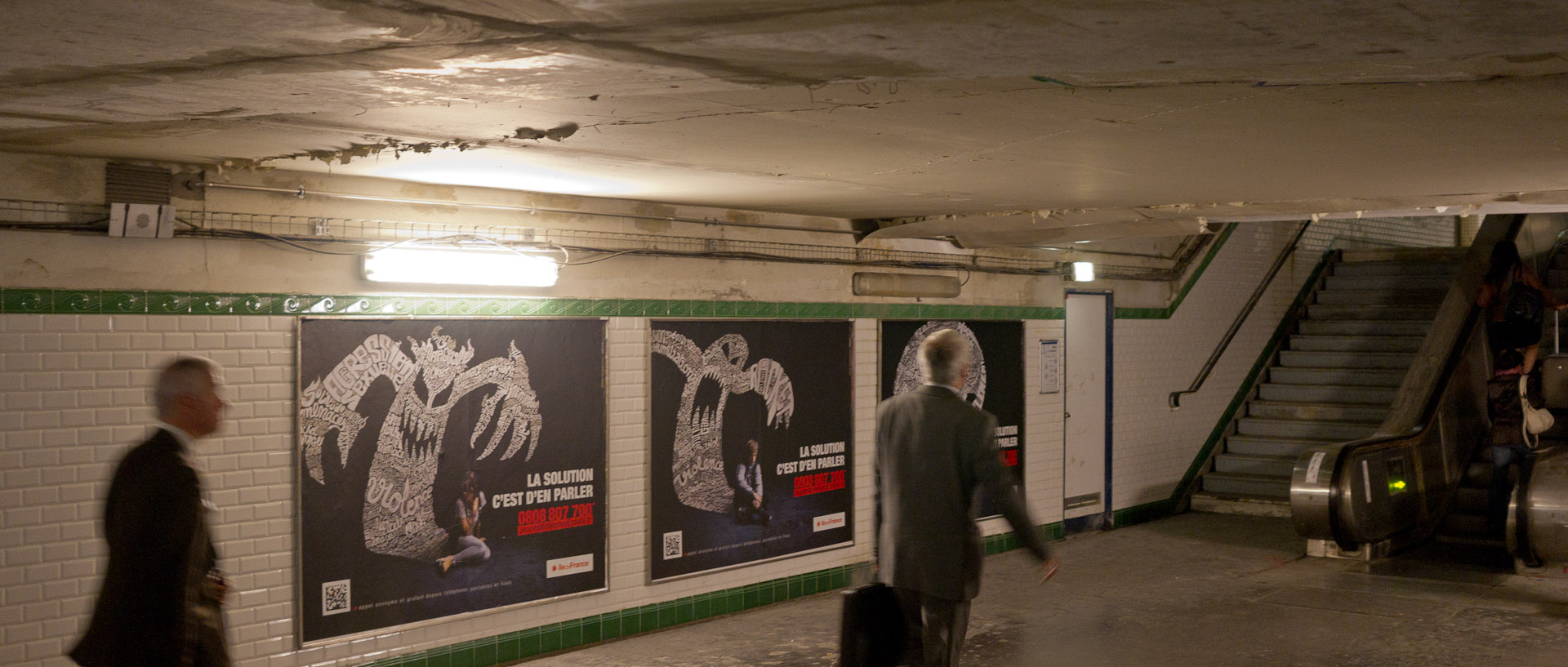 La station de métro Saint-Lazare en travaux, à Paris.