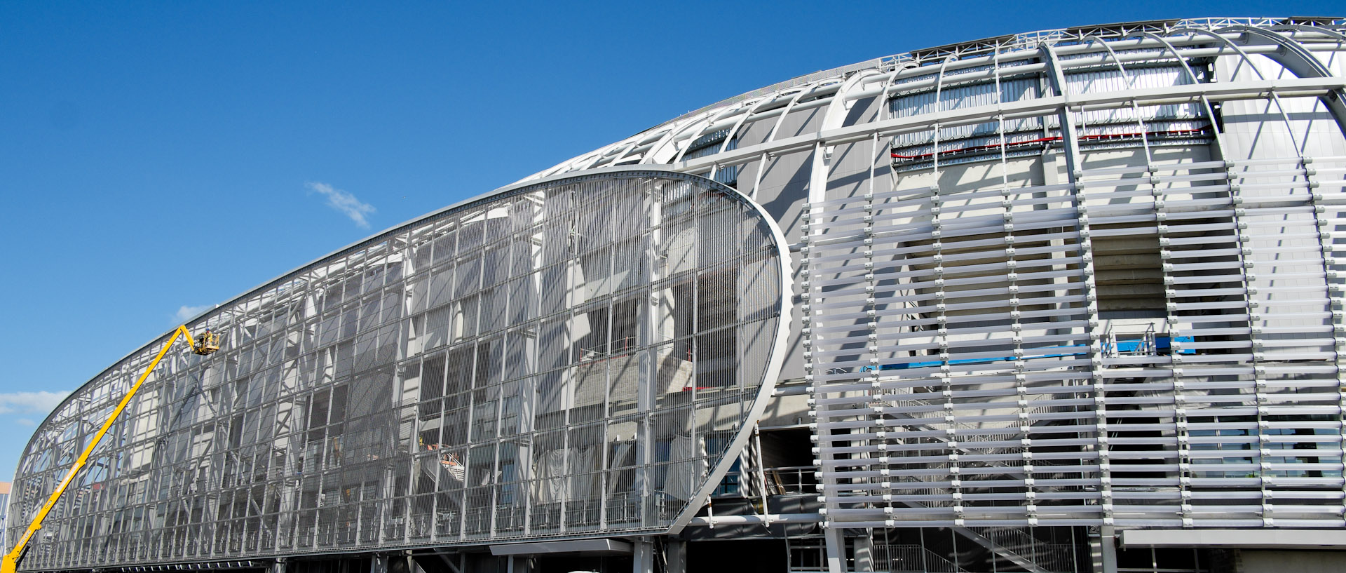 Le chantier du Grand Stade de Lille metropole, à Villeneuve d'Ascq.