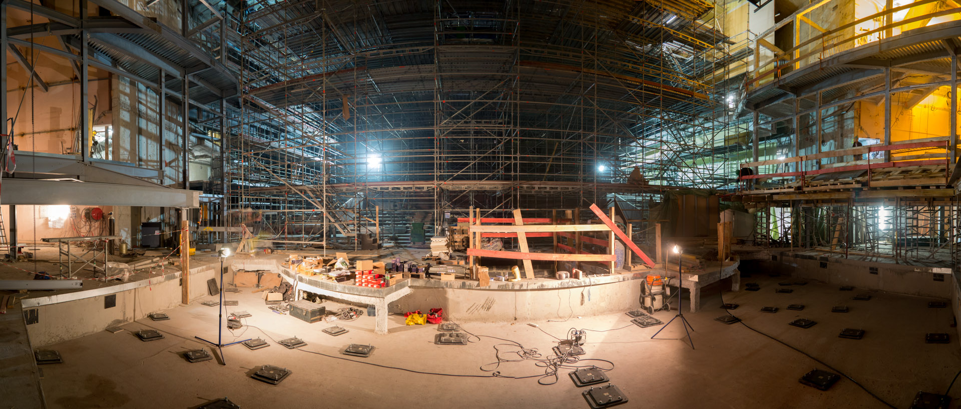 Le chantier de l'auditorium de l'Orchestre national de Lille, au Nouveau Siècle, à Lille.
